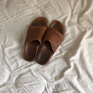 vintage leather slides